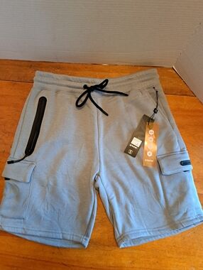 NWT ATHLETEX Light Gray Cargo Sweatshorts with Drawstring Size S